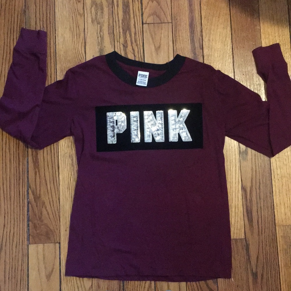 PINK long sleeve bling tee